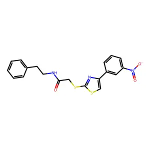 2-{[4-(3-nitrophenyl)-1,3-thiazol-2-yl]sulfanyl}-N-(2-phenylethyl)acetamide structure
