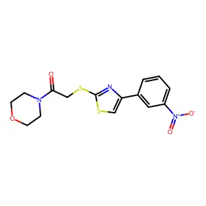 1-Morpholino-2-((4-(3-nitrophenyl)thiazol-2-yl)thio)ethanone structure