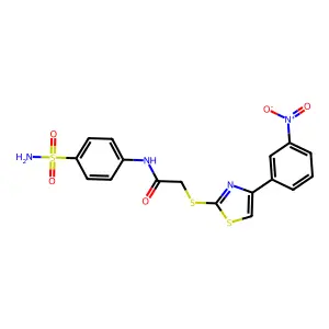 2-{[4-(3-Nitrophenyl)-1,3-thiazol-2-YL]sulfanyl}-N-(4-sulfamoylphenyl)acetamide structure
