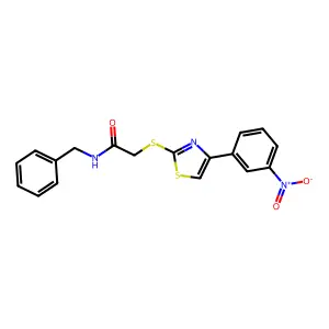 N-benzyl-2-{[4-(3-nitrophenyl)-1,3-thiazol-2-yl]sulfanyl}acetamide structure