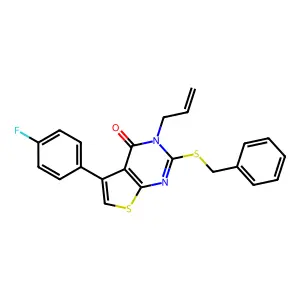 3-allyl-2-(benzylthio)-5-(4-fluorophenyl)thieno[2,3-d]pyrimidin-4(3H)-one structure