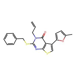 2-(benzylsulfanyl)-5-(5-methylfuran-2-yl)-3-(prop-2-en-1-yl)-3H,4H-thieno[2,3-d]pyrimidin-4-one structure