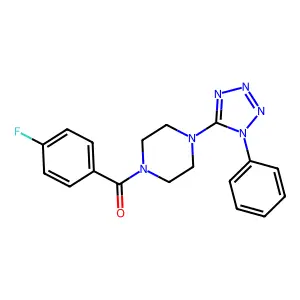 1-(4-fluorobenzoyl)-4-(1-phenyl-1H-1,2,3,4-tetrazol-5-yl)piperazine structure