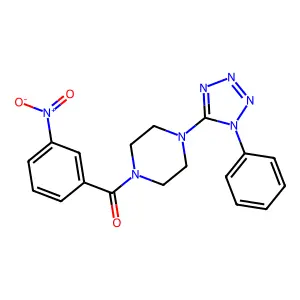 (3-Nitrophenyl)-[4-(1-phenyltetrazol-5-yl)piperazin-1-yl]methanone structure