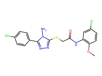 2-{[4-amino-5-(4-chlorophenyl)-4H-1,2,4-triazol-3-yl]sulfanyl}-N-(5-chloro-2-methoxyphenyl)acetamide structure