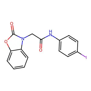 N-(4-iodophenyl)-2-(2-oxo-1,3-benzoxazol-3-yl)acetamide structure