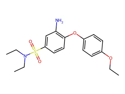 3-amino-4-(4-ethoxyphenoxy)-N,N-diethylbenzene-1-sulfonamide structure