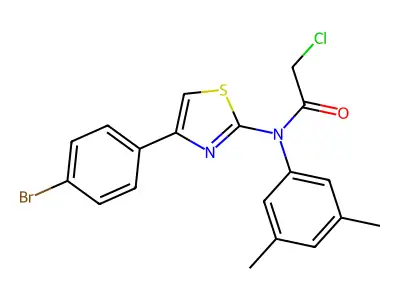 N-[4-(4-bromophenyl)-1,3-thiazol-2-yl]-2-chloro-N-(3,5-dimethylphenyl)acetamide structure