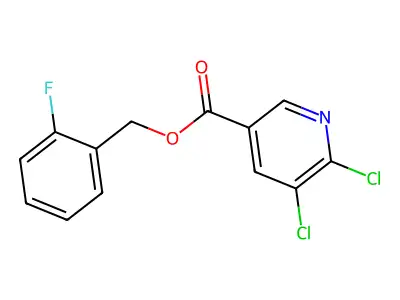 (2-Fluorophenyl)methyl 5,6-dichloropyridine-3-carboxylate structure
