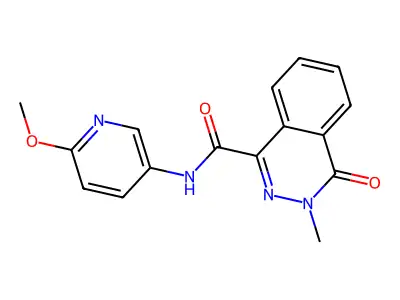 N-(6-methoxypyridin-3-yl)-3-methyl-4-oxo-3,4-dihydrophthalazine-1-carboxamide structure