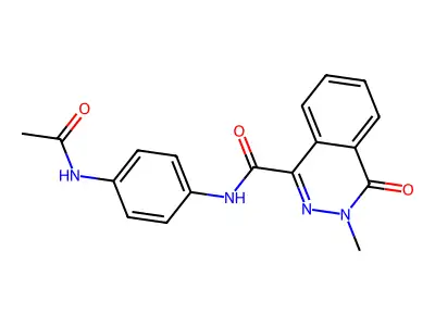 N-(4-acetamidophenyl)-3-methyl-4-oxo-3,4-dihydrophthalazine-1-carboxamide structure
