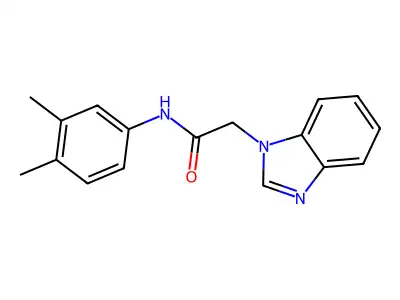 2-(1H-benzo[d]imidazol-1-yl)-N-(3,4-dimethylphenyl)acetamide structure