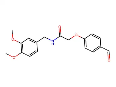 N-[(3,4-dimethoxyphenyl)methyl]-2-(4-formylphenoxy)acetamide structure