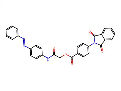 (4-phenyldiazenylphenyl)carbamoylmethyl 4-(1,3-dioxoisoindol-2-yl)benzoate structure