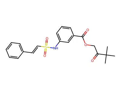 3,3-Dimethyl-2-oxobutyl 3-(2-phenylethenesulfonamido)benzoate structure