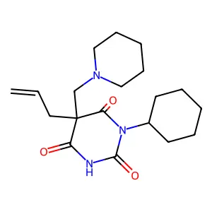 1-Cyclohexyl-5-(1-piperidinylmethyl)-5-(2-propenyl)-2,4,6(1H,3H,5H)-pyrimidinetrione structure
