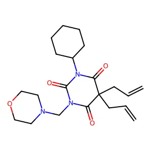 2,4,6(1H,3H,5H)-Pyrimidinetrione, 1-cyclohexyl-3-(4-morpholinylmethyl)-5,5-di-2-propenyl- structure
