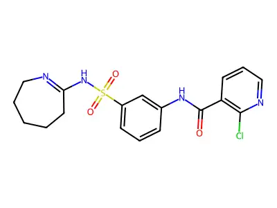 N-{3-[(azepan-2-ylidene)sulfamoyl]phenyl}-2-chloropyridine-3-carboxamide structure