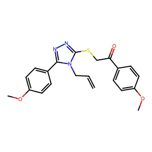 1-(4-methoxyphenyl)-2-{[5-(4-methoxyphenyl)-4-(prop-2-en-1-yl)-4H-1,2,4-triazol-3-yl]sulfanyl}ethanone structure