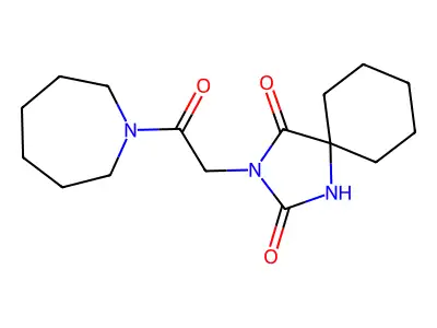 3-(2-Azepan-1-yl-2-oxoethyl)-1,3-diazaspiro[4.5]decane-2,4-dione structure