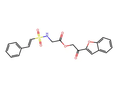 2-(1-Benzofuran-2-yl)-2-oxoethyl 2-(2-phenylethenesulfonamido)acetate structure