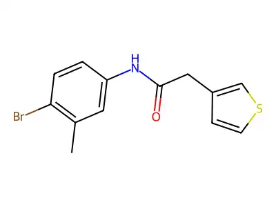 N-(4-bromo-3-methylphenyl)-2-(thiophen-3-yl)acetamide structure