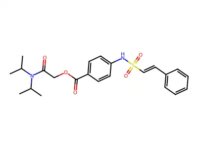 [Bis(propan-2-yl)carbamoyl]methyl 4-(2-phenylethenesulfonamido)benzoate structure