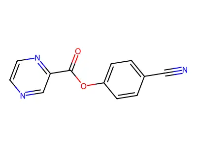 (4-Cyanophenyl) pyrazine-2-carboxylate structure