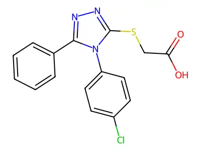 2-{[4-(4-chlorophenyl)-5-phenyl-4H-1,2,4-triazol-3-yl]sulfanyl}acetic acid structure