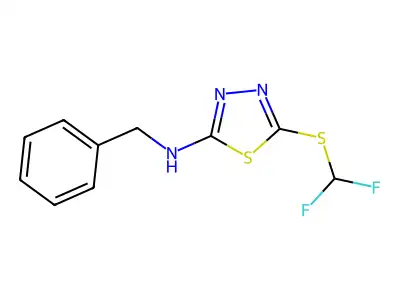 N-benzyl-5-[(difluoromethyl)sulfanyl]-1,3,4-thiadiazol-2-amine structure