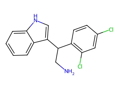 2-(2,4-dichlorophenyl)-2-(1H-indol-3-yl)ethan-1-amine structure