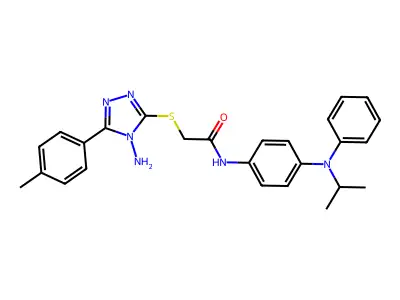 2-[[4-amino-5-(4-methylphenyl)-1,2,4-triazol-3-yl]sulfanyl]-N-[4-(N-propan-2-ylanilino)phenyl]acetamide structure