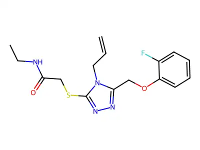 N-ethyl-2-({5-[(2-fluorophenoxy)methyl]-4-(prop-2-en-1-yl)-4H-1,2,4-triazol-3-yl}sulfanyl)acetamide structure