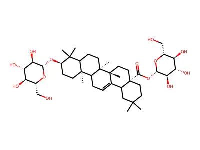 1-O-[3-(Hexopyranosyloxy)-28-oxoolean-12-en-28-yl]hexopyranose structure