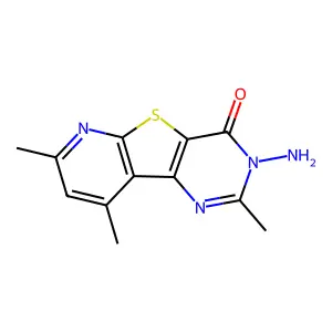 Pyrido(3',2':4,5)thieno(3,2-d)pyrimidin-4(3H)-one, 3-amino-2,7,9-trimethyl- structure