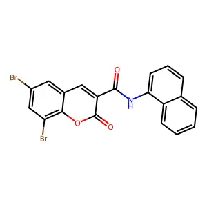 6,8-dibromo-N-(naphthalen-1-yl)-2-oxo-2H-chromene-3-carboxamide structure