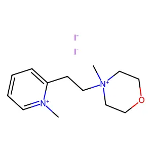 Morpholinium, 4-methyl-4-(2-(1-methylpyridinium-2-yl)ethyl)-, diiodide structure