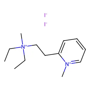 Pyridinium, 2-(2-(diethylmethylammonio)ethyl)-1-methyl-, diiodide structure