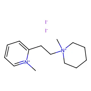 Piperidinium, 1-methyl-1-(2-(1-methylpyridinium-2-yl)ethyl)-, diiodide structure