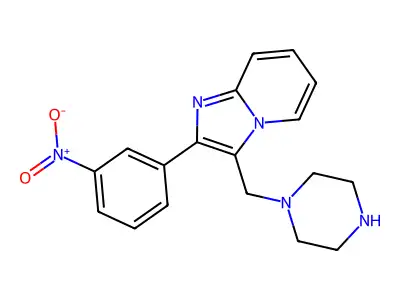 2-(3-Nitrophenyl)-3-(piperazin-1-ylmethyl)imidazo[1,2-a]pyridine structure
