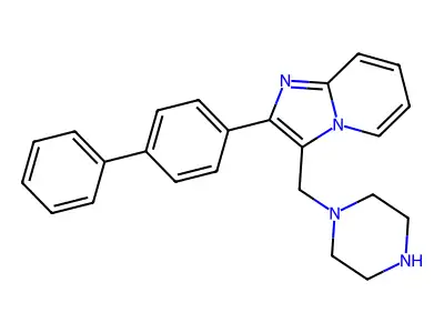 2-(4-Phenylphenyl)-3-(piperazin-1-ylmethyl)imidazo[1,2-a]pyridine structure