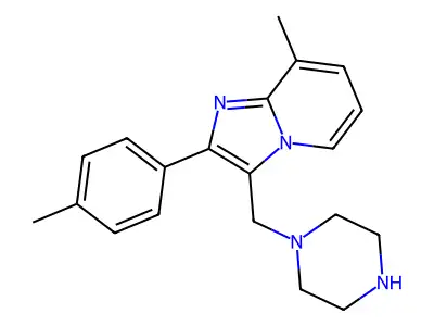 8-Methyl-3-(piperazin-1-ylmethyl)-2-(p-tolyl)imidazo[1,2-a]pyridine structure
