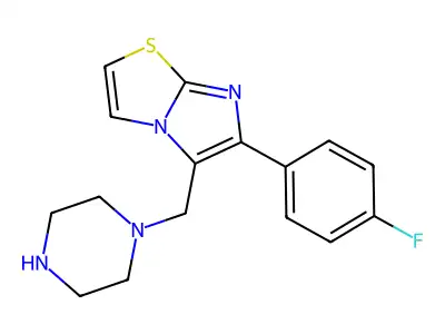 6-(4-Fluorophenyl)-5-(piperazin-1-ylmethyl)imidazo[2,1-b]thiazole structure