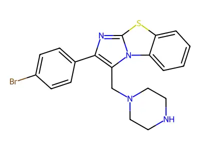2-(4-Bromo-phenyl)-3-piperazin-1-ylmethyl-benzo[d]imidazo[2,1-b]thiazole structure