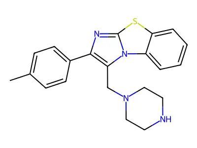 3-Piperazin-1-ylmethyl-2-p-tolyl-benzo[d]imidazo[2,1-b]thiazole structure
