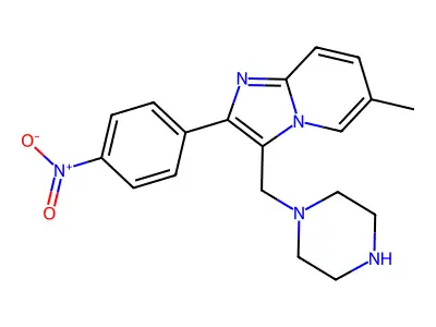 6-Methyl-2-(4-nitrophenyl)-3-(piperazin-1-ylmethyl)imidazo[1,2-a]pyridine structure