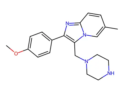 2-(4-Methoxyphenyl)-6-methyl-3-(piperazin-1-ylmethyl)imidazo[1,2-a]pyridine structure