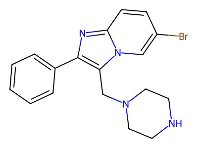 6-Bromo-2-phenyl-3-(piperazin-1-ylmethyl)imidazo[1,2-a]pyridine structure
