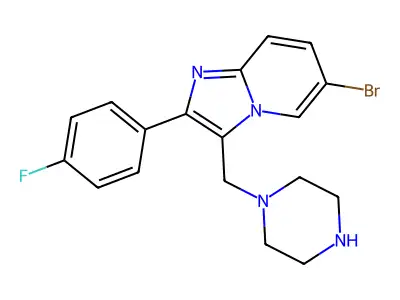 6-Bromo-2-(4-fluorophenyl)-3-(piperazin-1-ylmethyl)imidazo[1,2-a]pyridine structure