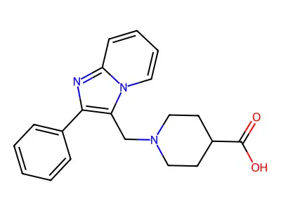 1-((2-Phenylimidazo[1,2-a]pyridin-3-yl)methyl)piperidine-4-carboxylic acid structure